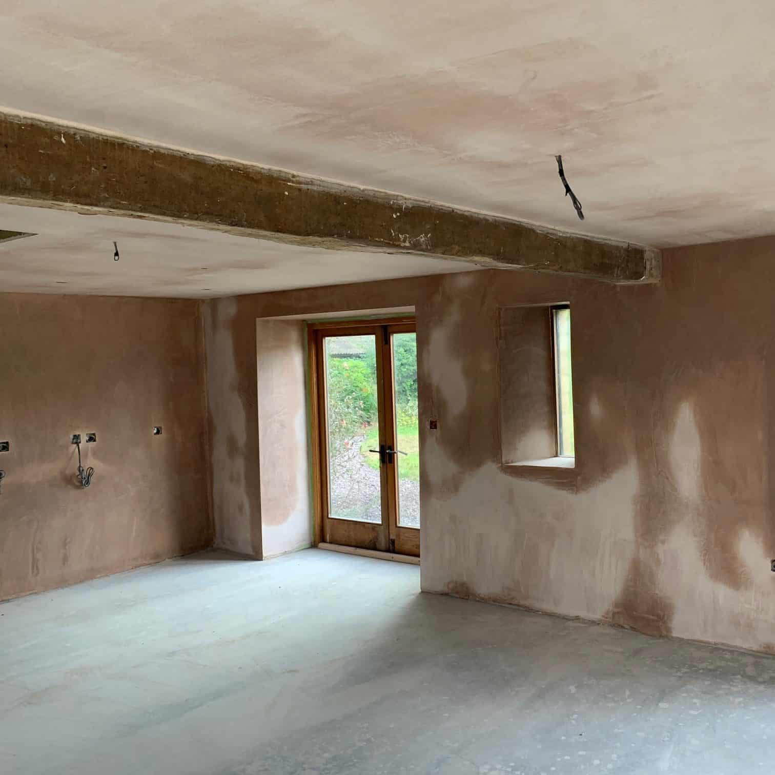 Plastering in build extension
