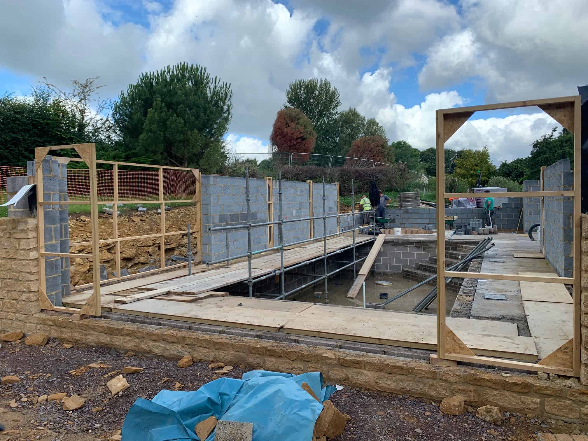 Construction of indoor swimming pool